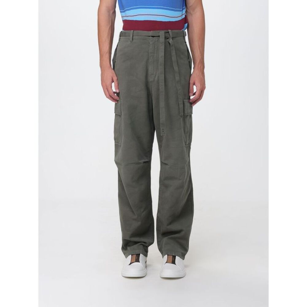 Fendi Men Fendi Wide-Leg Cotton Cargo Trousers With Waist Belt